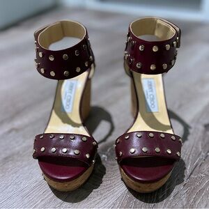 Jimmy Choi Nelly Studded Cork Wedge Sandal